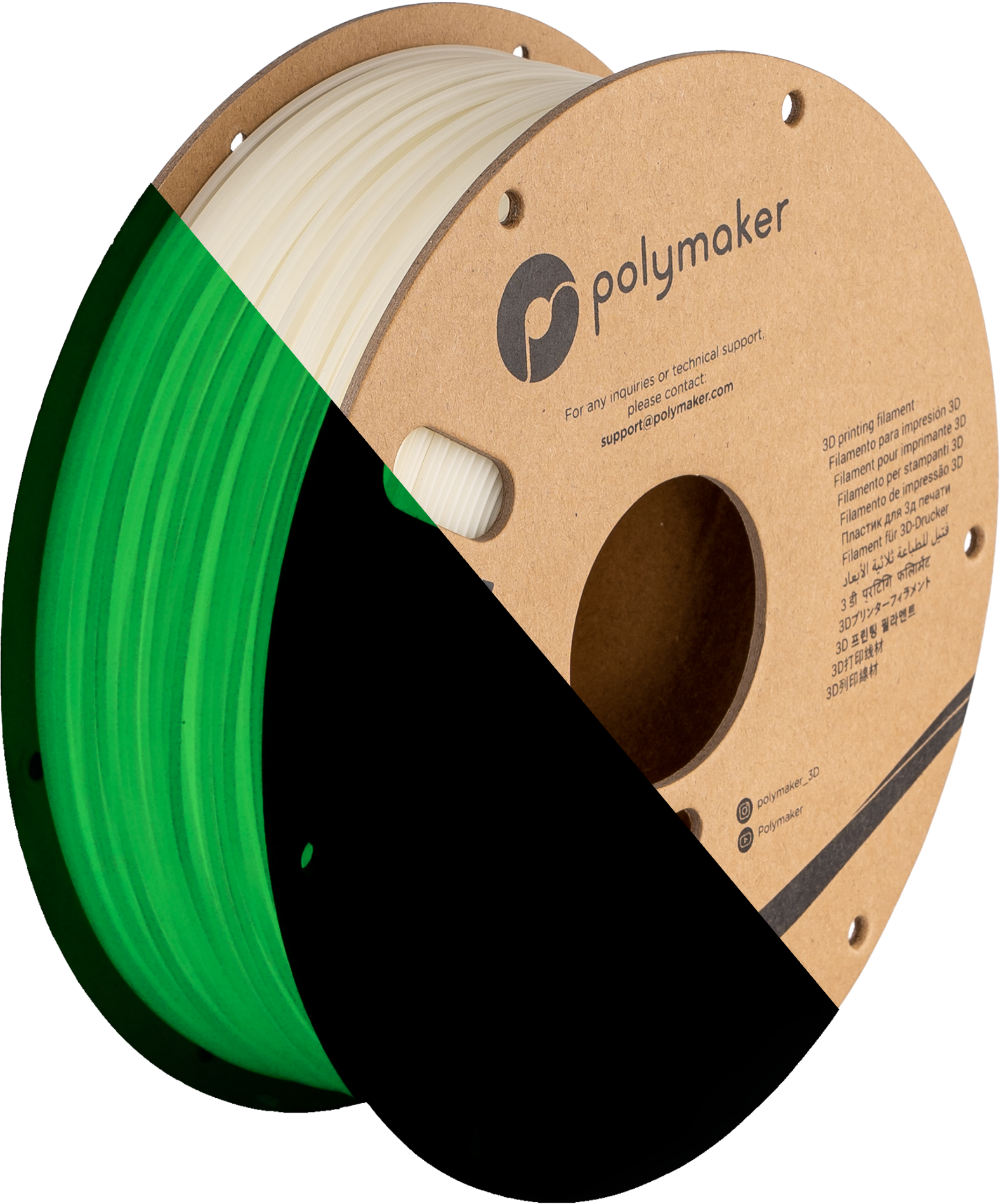 Polymaker PLA PRO Filament 175mm LM Sparkle green creator Spool