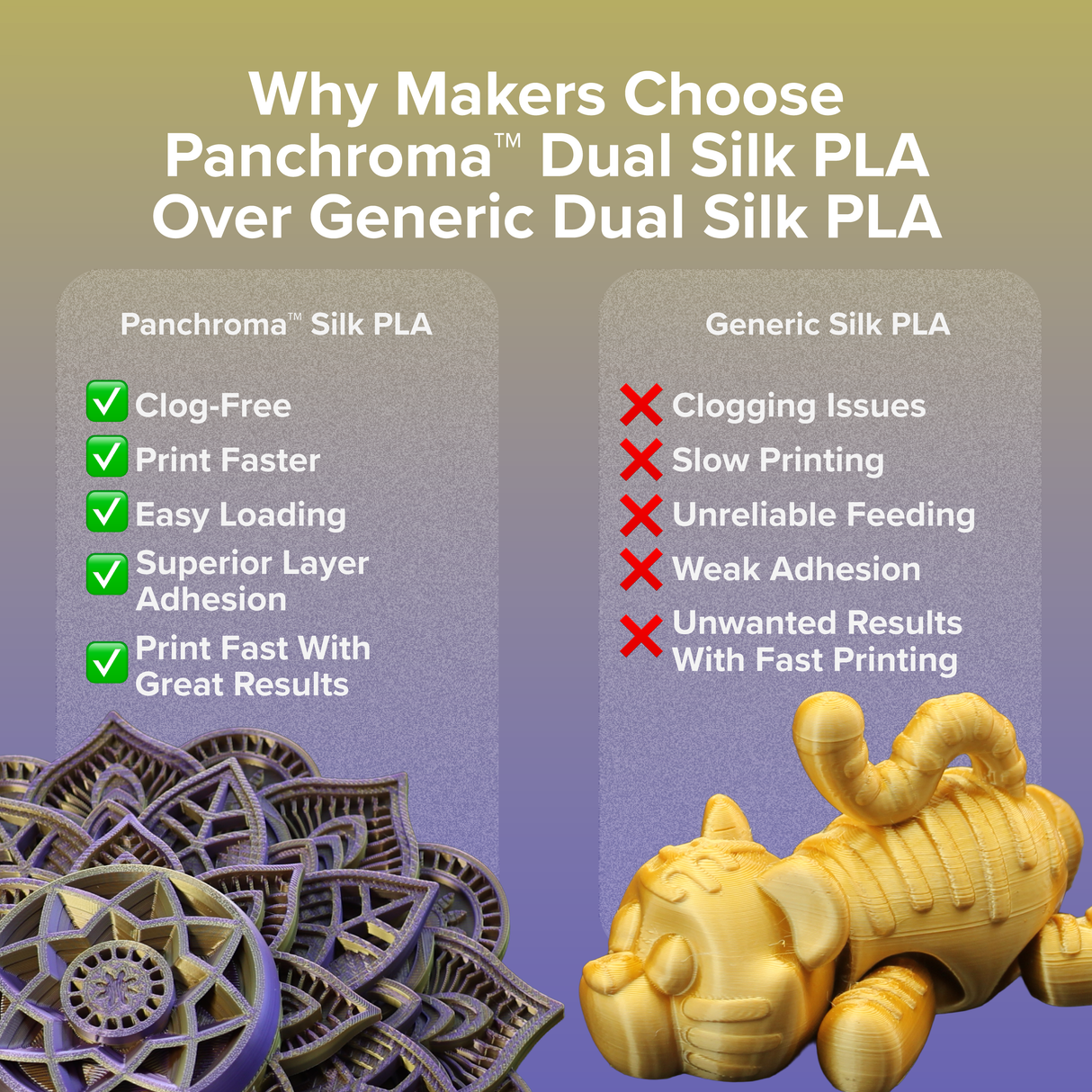 Panchroma™ Dual Silk PLA (Formerly PolyLite™ Dual Silk)