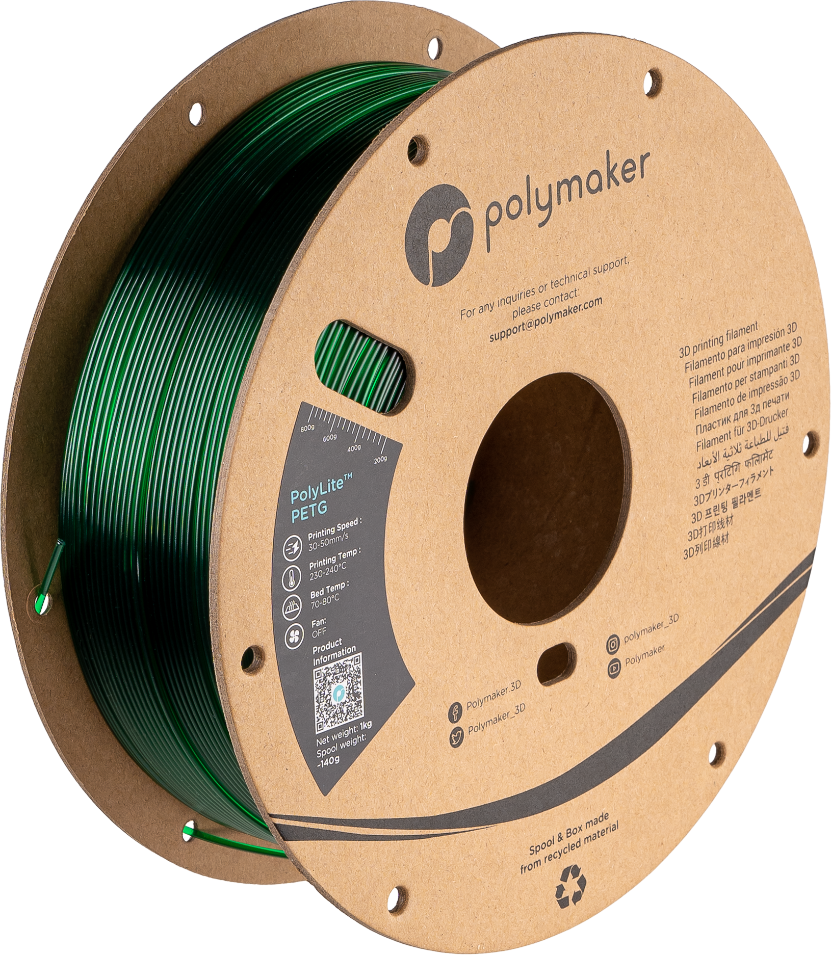 PolyLite™ Translucent PETG – Polymaker US